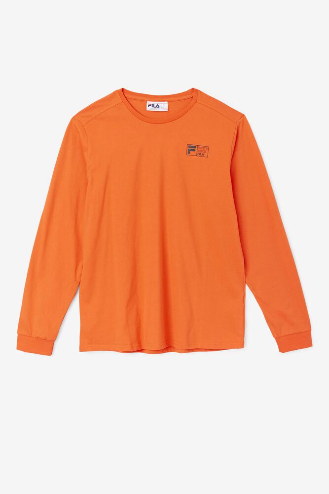 Fila T-Shirt Herre Orange Rappel Lang Ærme IQM-651437